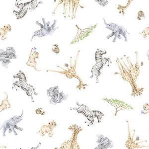 Little Savannah Animal Printed Babygrow