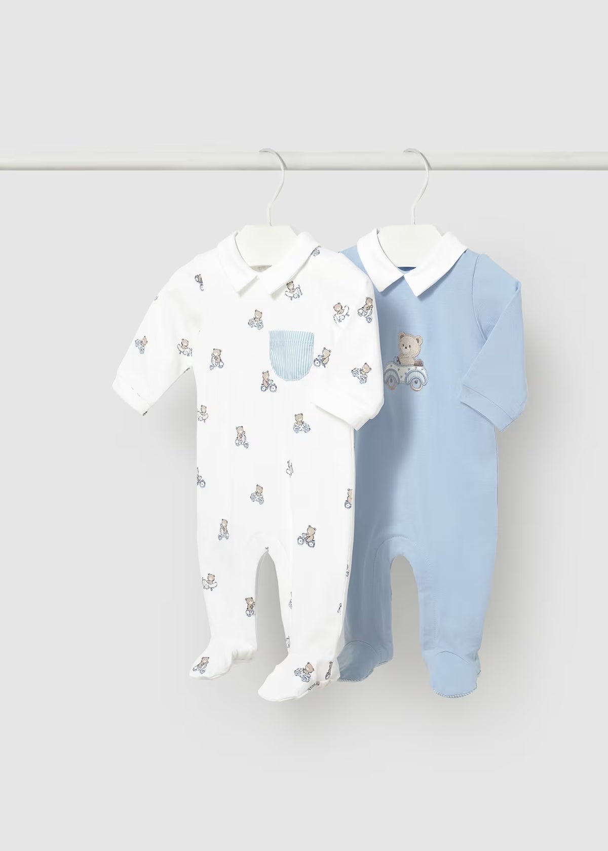 Mayoral Blue/White Bear Sleepsuits