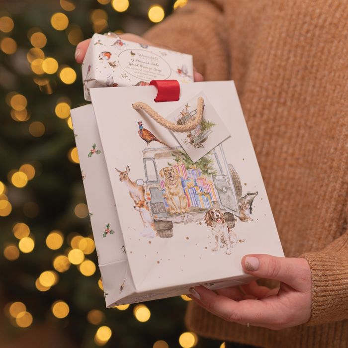 Wrendale Driving Home for Christmas Small Gift Bag