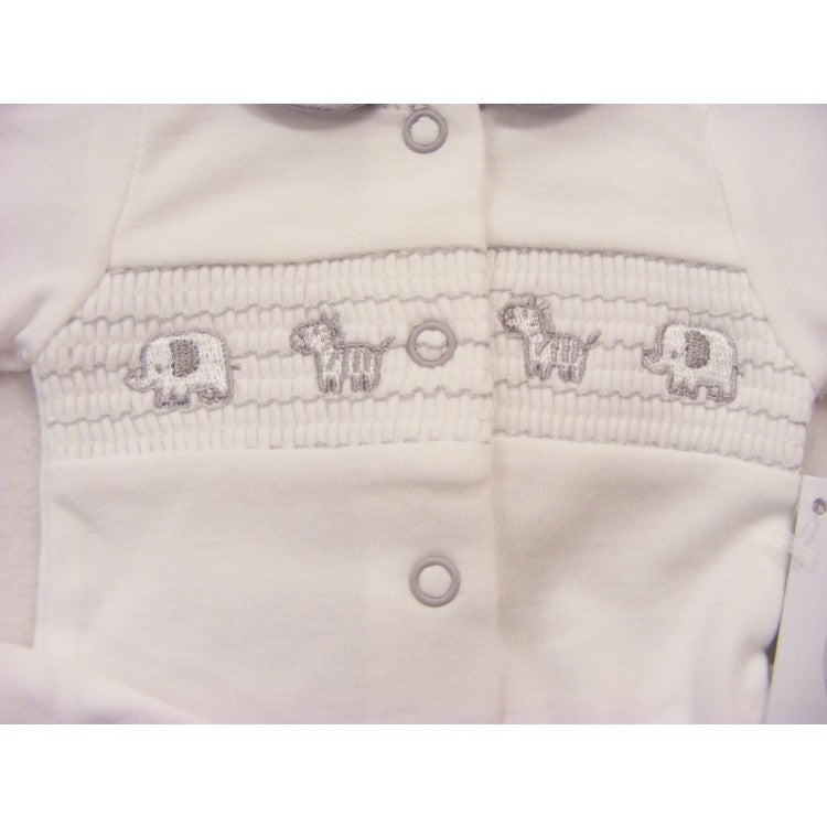 Little Chick Premature Smocked Jungle Animals Sleepsuit