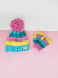 Pastel Striped Mittens