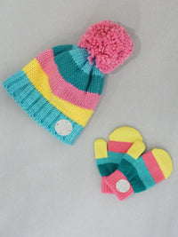 Pastel Striped Mittens